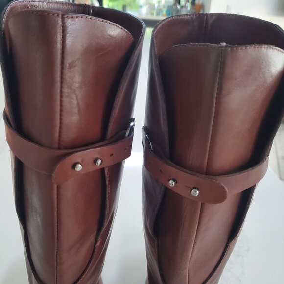 Sesto Mieucci Made in Italy Chestnut Brown Leather Riding Style Boot sz 10 - Picture 7 of 14